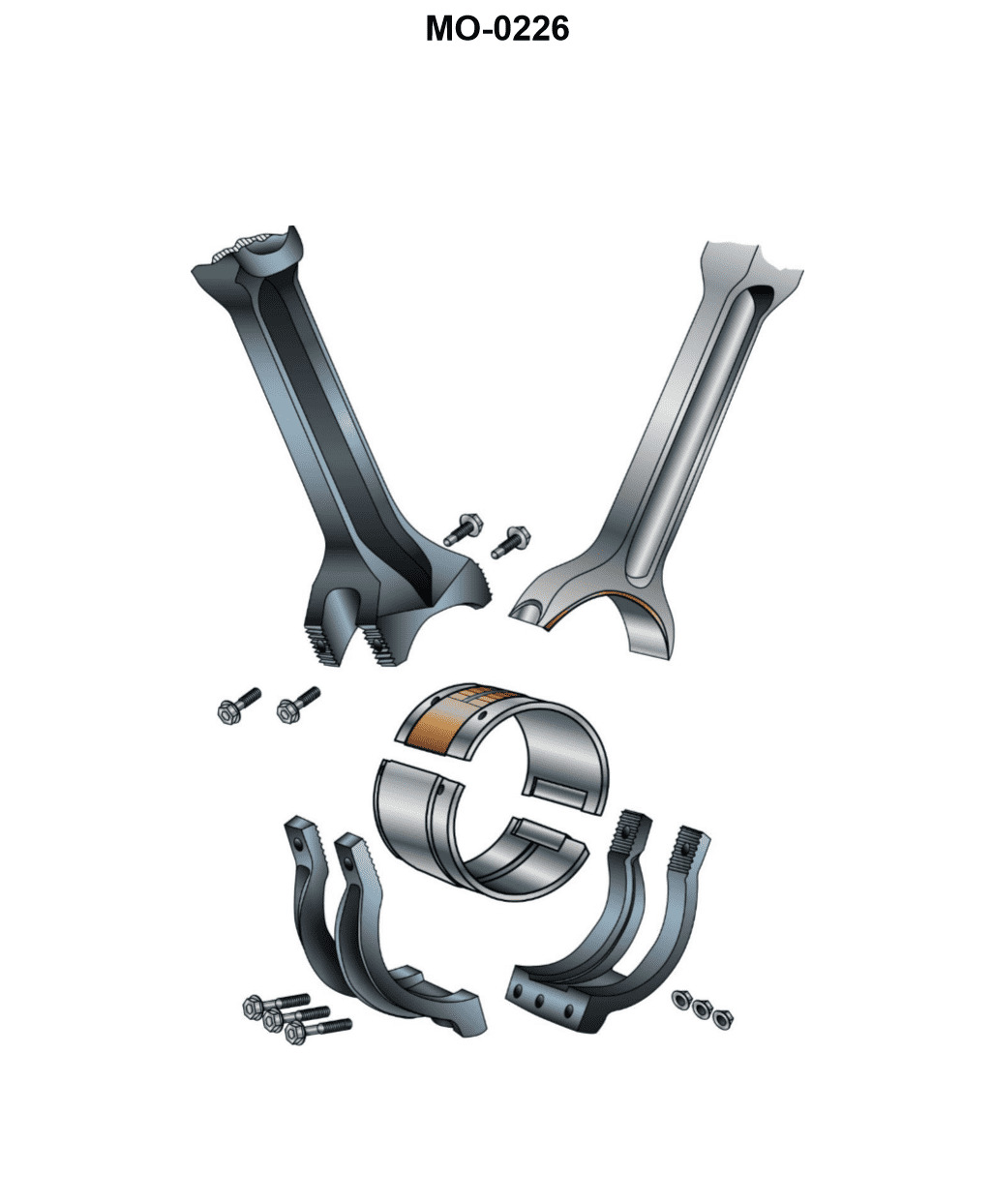Diagram for USCG 3AE01 - Third Assistant Engineer: The diesel engine connecting rods shown in the illustration are distinctively...